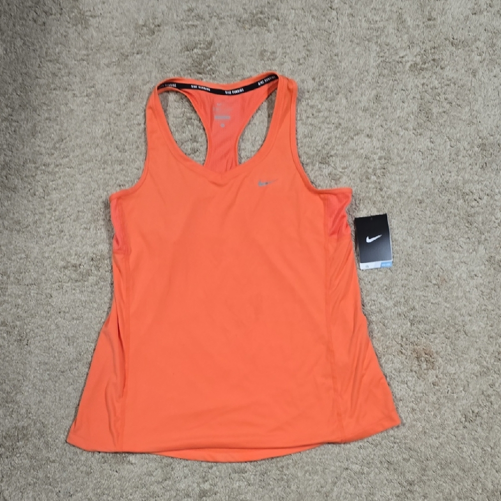 Nike Orange Fitted Sleeveless Tank Top